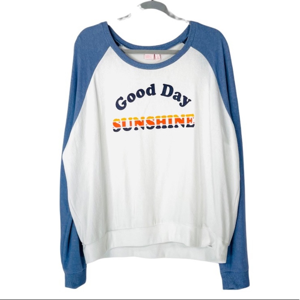 Make+Model Jumper Pullover Blue White “Good Day S… - image 3